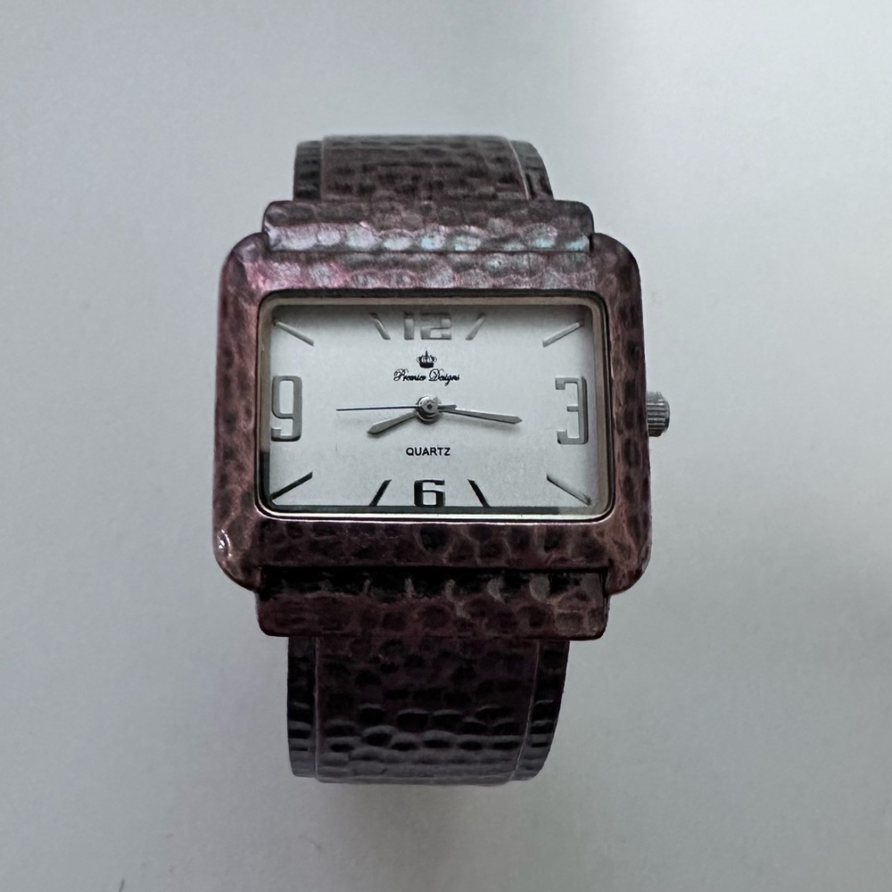 PD Premier Design Distressed Bronze Cuff Bangle Ladies Watch Needs New Battery